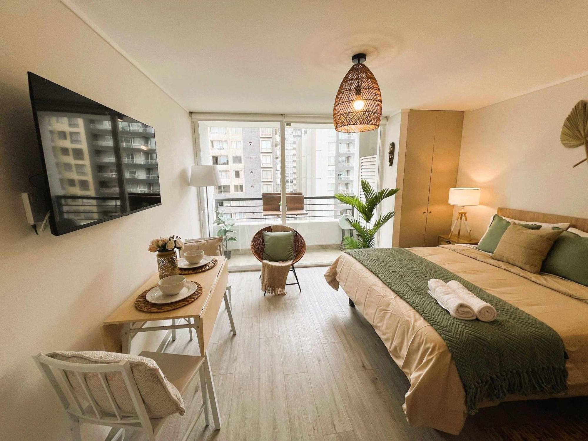 Hom I Moderno Y Amplio 2pax Terraza * Santiago